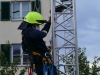 Übung am Klettergerüst am Forum Stein